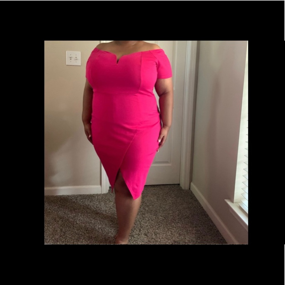 🧡Off The Shoulder Pink Bodycon